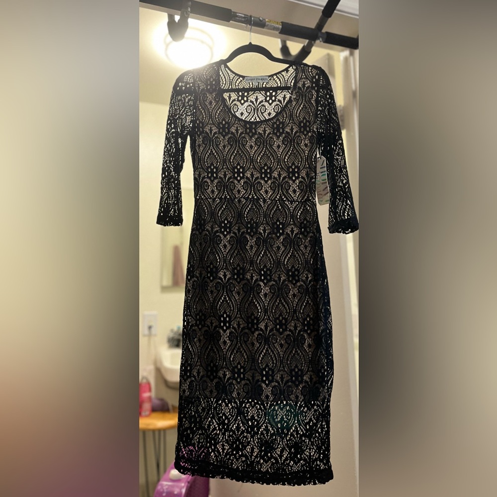 New Almost Famous Black Mesh Dress